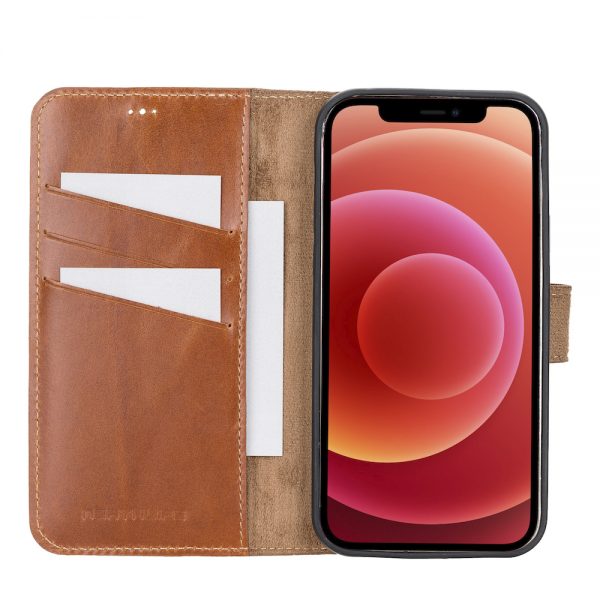 iPhone 12 / 12 Pro – Detachable wallet case – Burcht Trecht Cognac