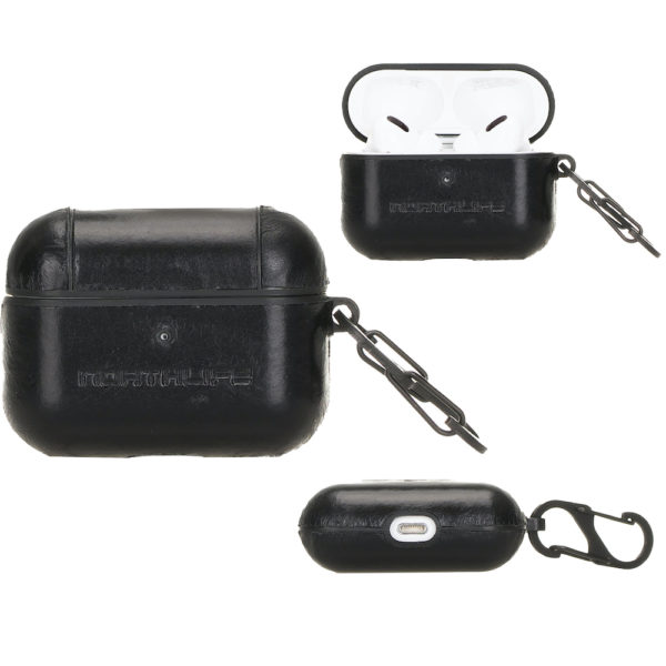 Apple AirPods Pro – Leather cover case – Haga Black