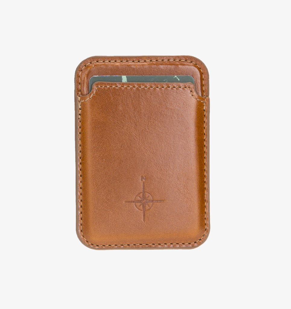 Leather Magsafe Cardholder – Brida Cognac