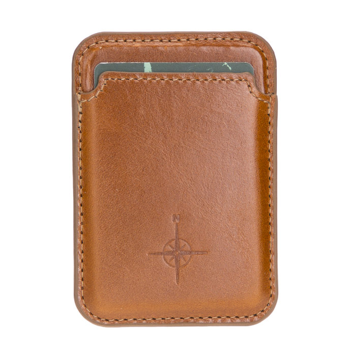 Leather Magsafe Cardholder – Brida Cognac
