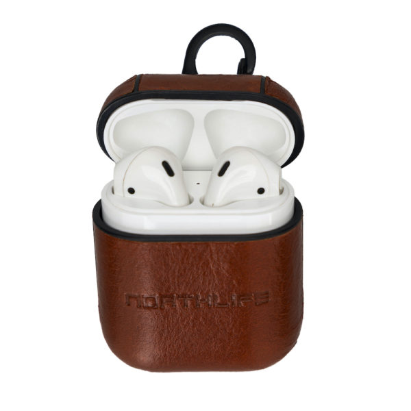 Apple AirPods 1 / 2 – Leather cover case – Haga Cognac